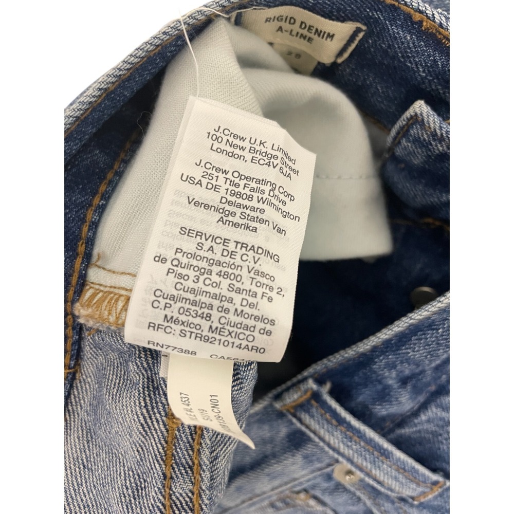 Madewell Button Skirt Size M Blue Rigid Denim A-Line Mini Cut Off Frayed Cotton - Picture 9 of 15